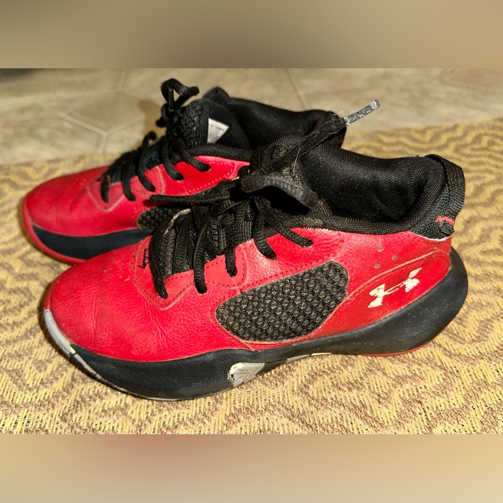 Under Armour Kids Red and Black Sneakers
